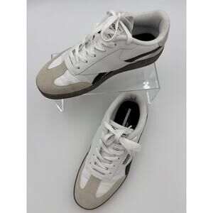 Reebok Low Profile Sneakers White Leather Grey Suede Size 8 Gum Sole Ortholite